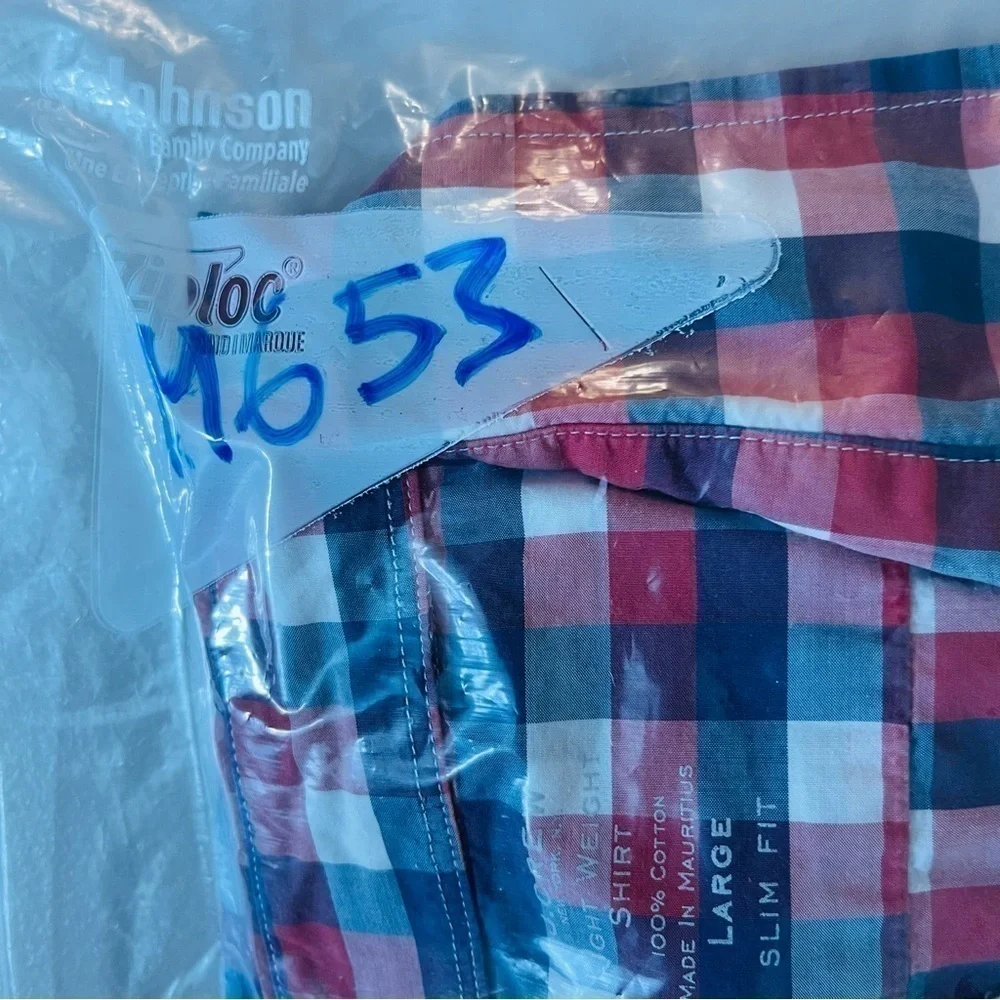 J. Crew Light Weight Slim Fit Plaid Button Down Shirt Men Size Large Blue/Red